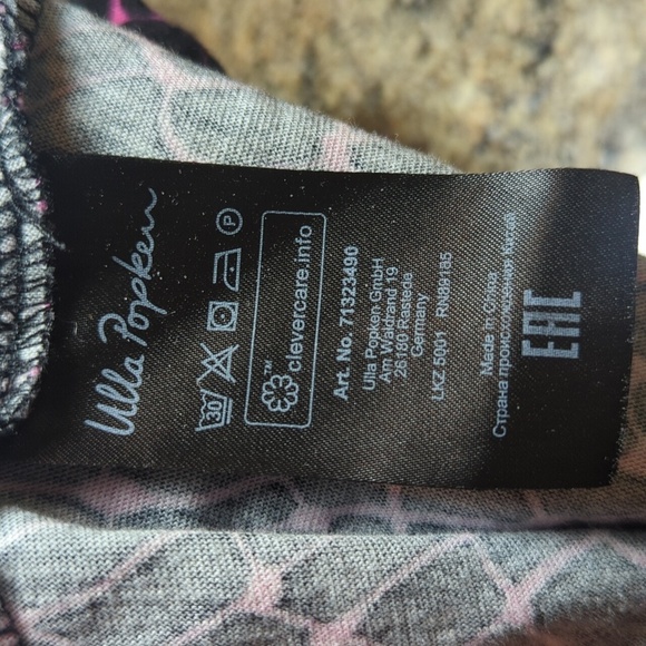 Ulla Popken Pink and Black Patterned Flowy Scoop Neck Tunic Knit Top Sz 24/26 - Picture 6 of 10